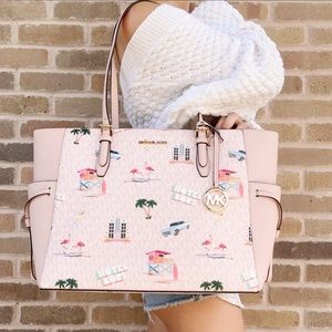 Michael Kors Gilly Large Drawstring Tote Light Powder Blush Pink MK Miami